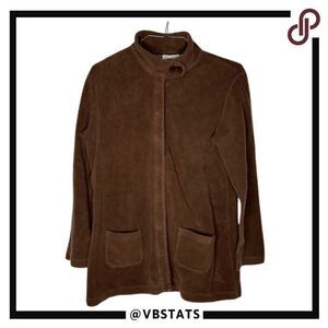 Soft Surroundings Chocolate Brown Double Pocket Snap Button Jacket Size‎ Large